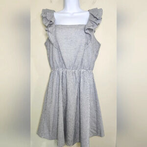 Andree By Unit Dress Women's‎ Size M Blue White Stripe Ruffle Sleeveless